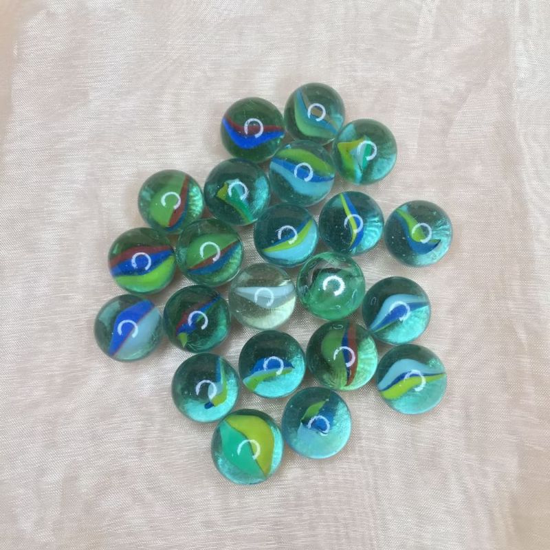 Kelereng Kaca Dekorasi Warna Warni/ Gundu/ Bola Kelereng/ Mata Kucing/ Mainan Anak