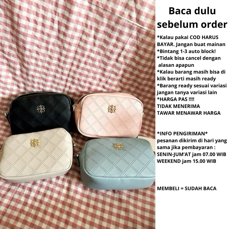 Les Catino - Tas Selempang Les Catino Noona Square Embos Crossbody