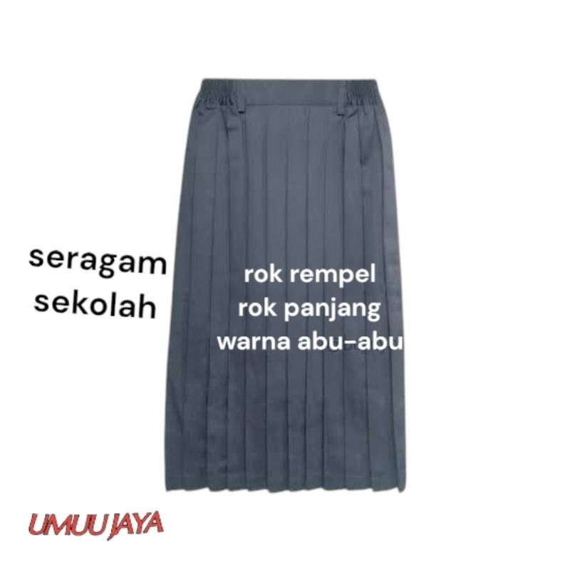 Rok panjang rok rempel rok sekolah SMP SMA abu-abu bahan element