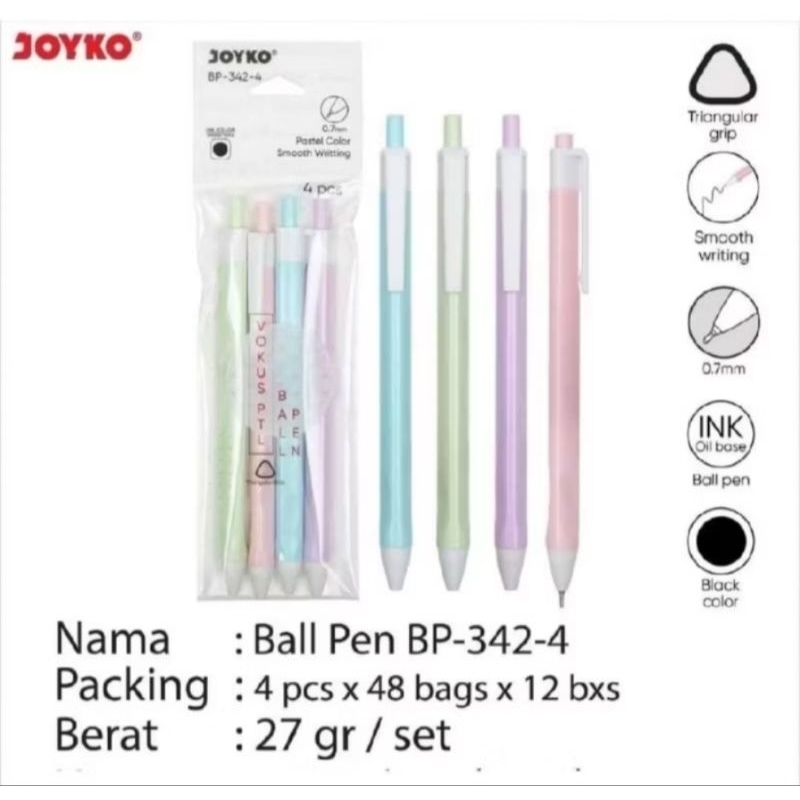 

Ballpen Cetek Joyko Bp-342-4 Vokus PTL (Isi 4 Pcs)