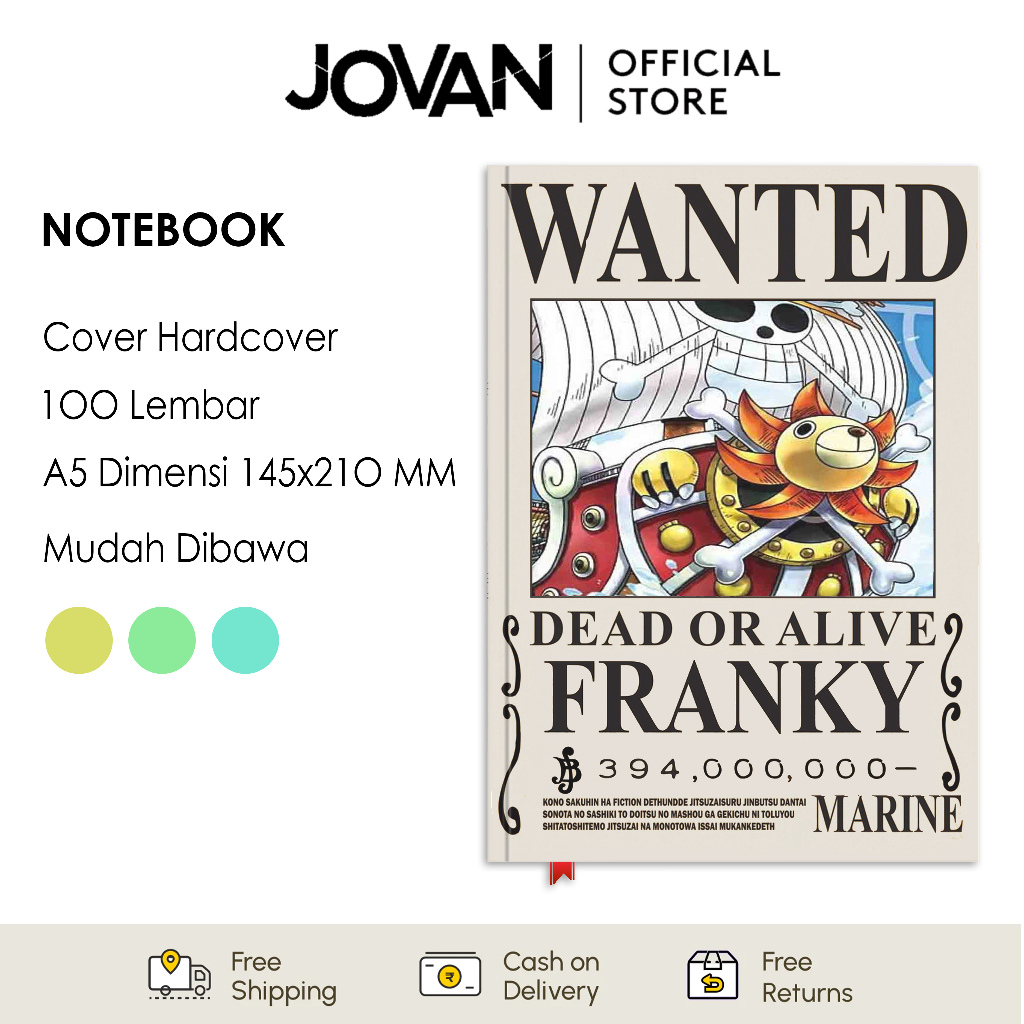 

Notebook Hardcover Custom One Piece Bounty Franky Buku Tulis Catatan Note Agenda Planner Jurnal Diary Notebook Anime