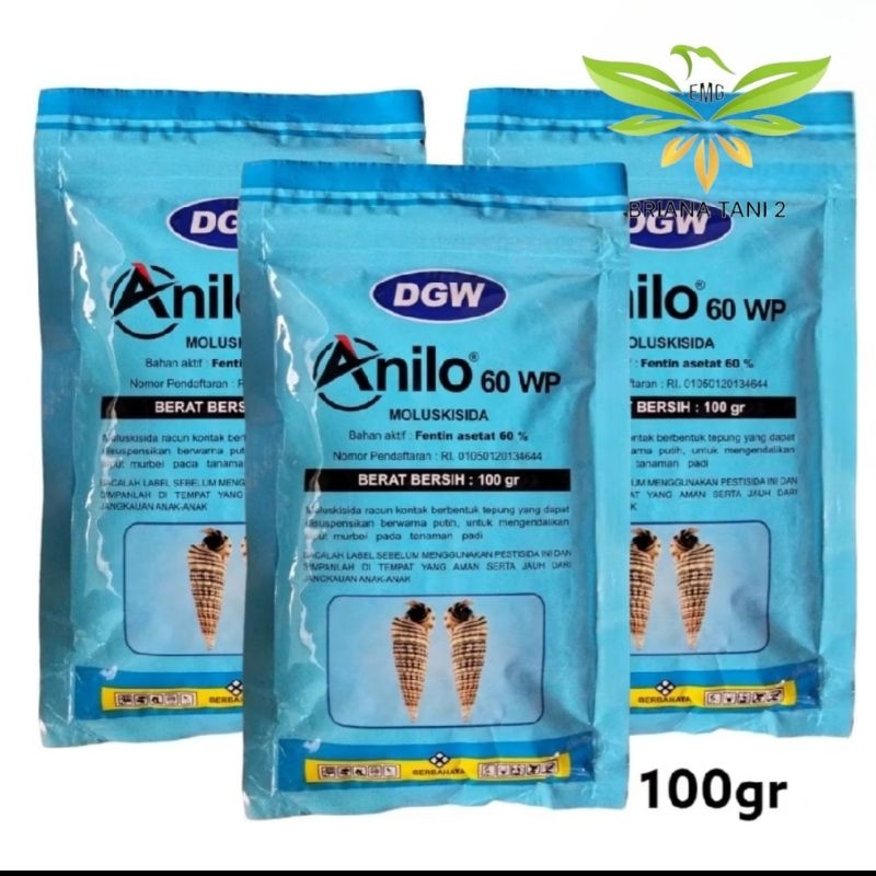 ANILO 60 WP 100gr Moluskusida Fentin Asetat 60% Racun keong Pembasmi Hama Siput Keong DGW
