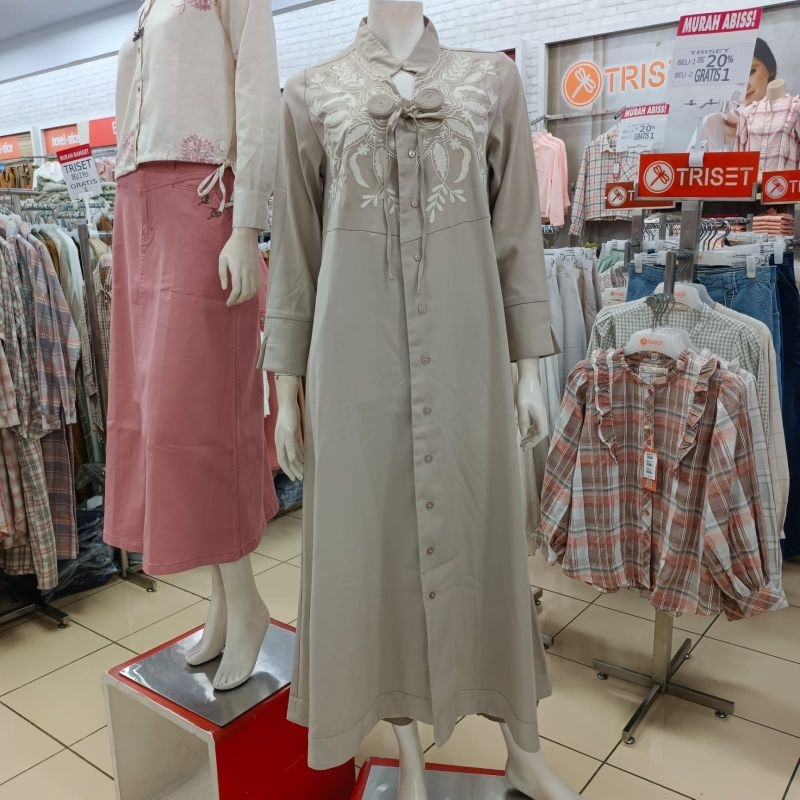 triset dress wanita
