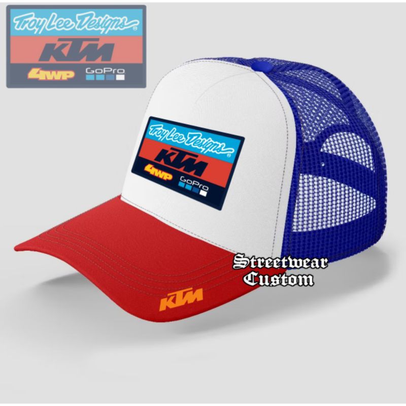 Topi Jaring KTM Troy Lee | Topi Trucker Jala | Topi Bisbol Fashion Racing Outdoor Cowok Cewek