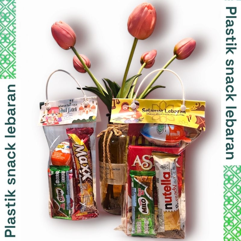 

[isi 10 pcs]PLASTIK SNACK LEBARAN / LABEL SNACK LEBARAN / TEMPAT SNACK LEBARAN. KECIL 12X25 CM BESAR 15X25 CM