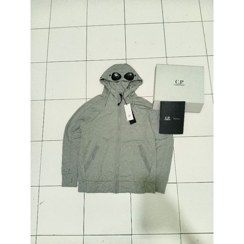 CP COMPANY DIAGONAL FLEECE GOOGLE ZIPPED HOODIE