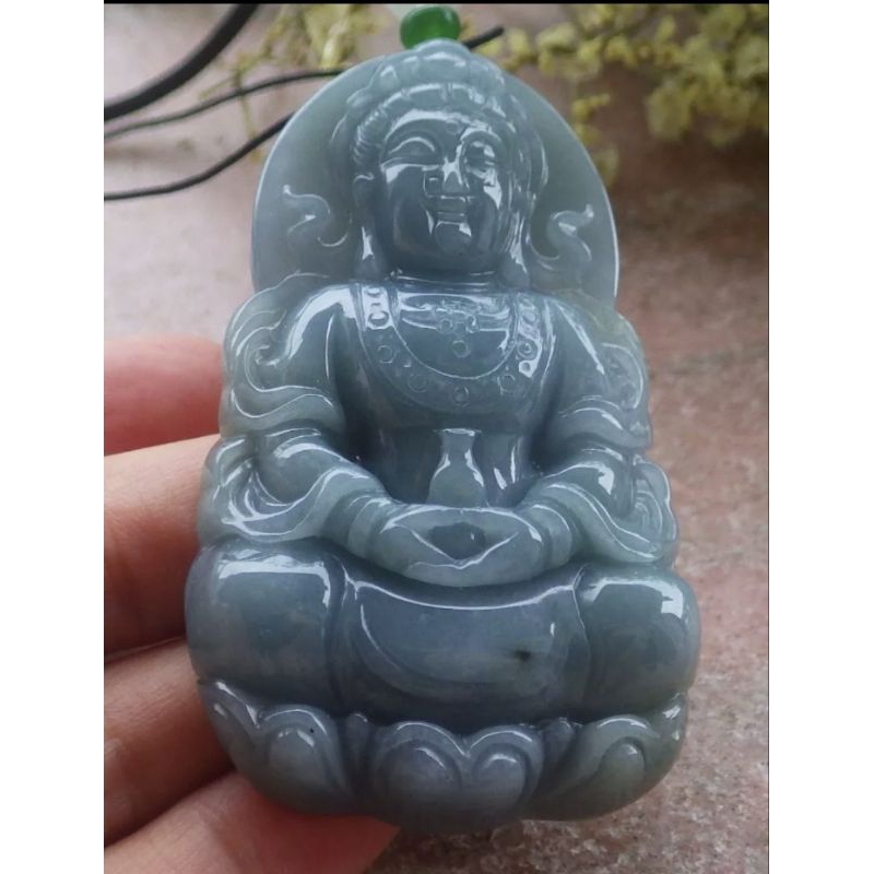 Giok Dewi Kwan Im Size Besar Jade Asli Sertifikat Type A