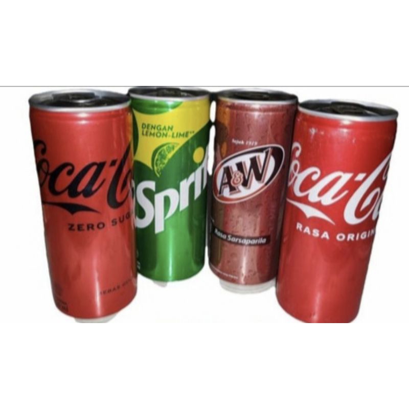 

minuman kaleng Sprite, fanta, AW, coca Coca-Cola minuman kaleng 1dus 24 kaleng 330ml