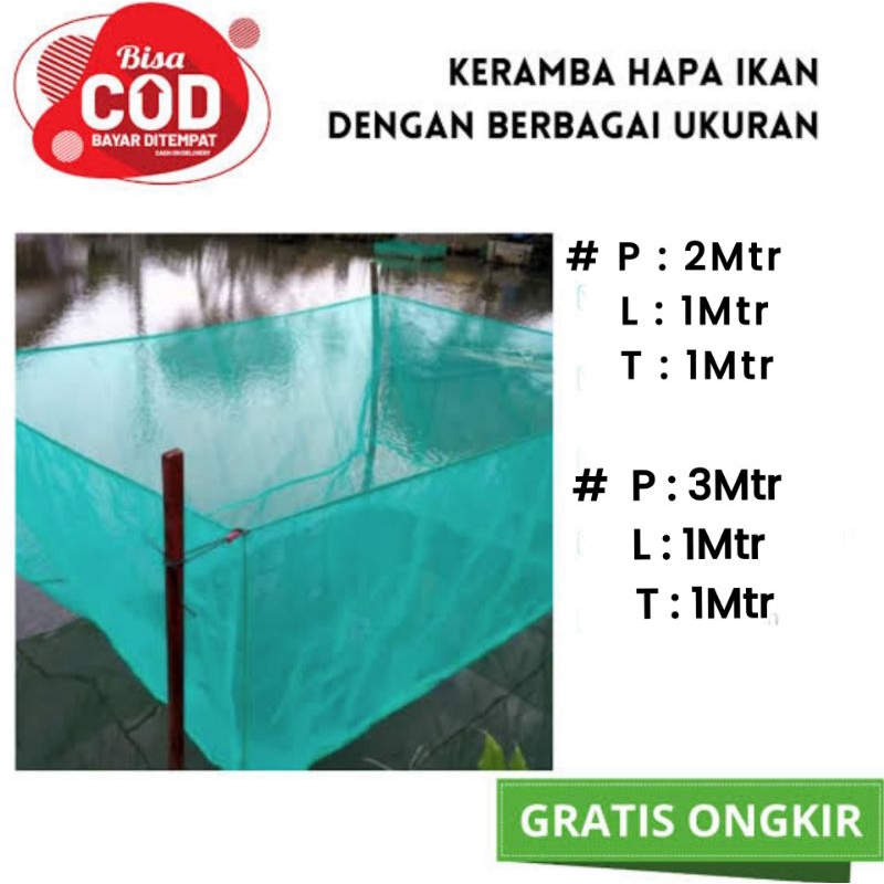 keramba ikan/hapa ikan/burayak ikan.ukuran 2x1x1 & 3x1x1