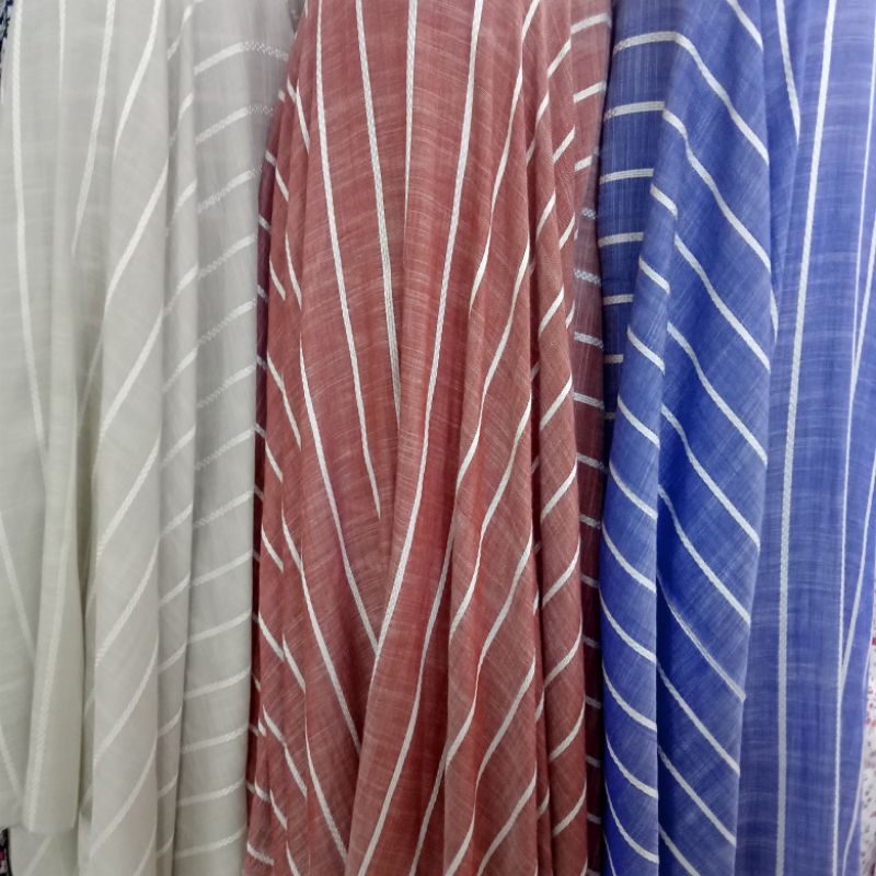 Kain Katun Motif - Kain Katun Korea Embos Motif Salur Import - Kain Katun Style Korea - Kain Katun O