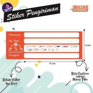 

( Min 100 Pcs ) STIKER PENGIRIMAN | LABEL RESI OLSHOP