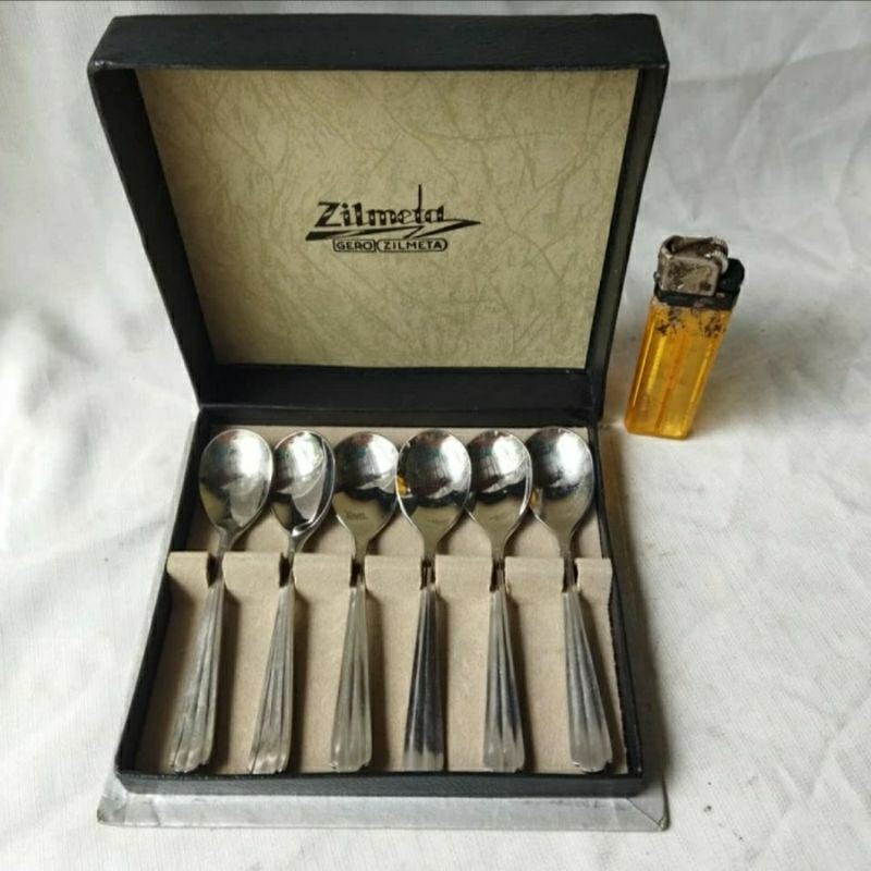 Vintage NOS Sendok Teh Alpaca Lapis Perak Gero Zilmeta