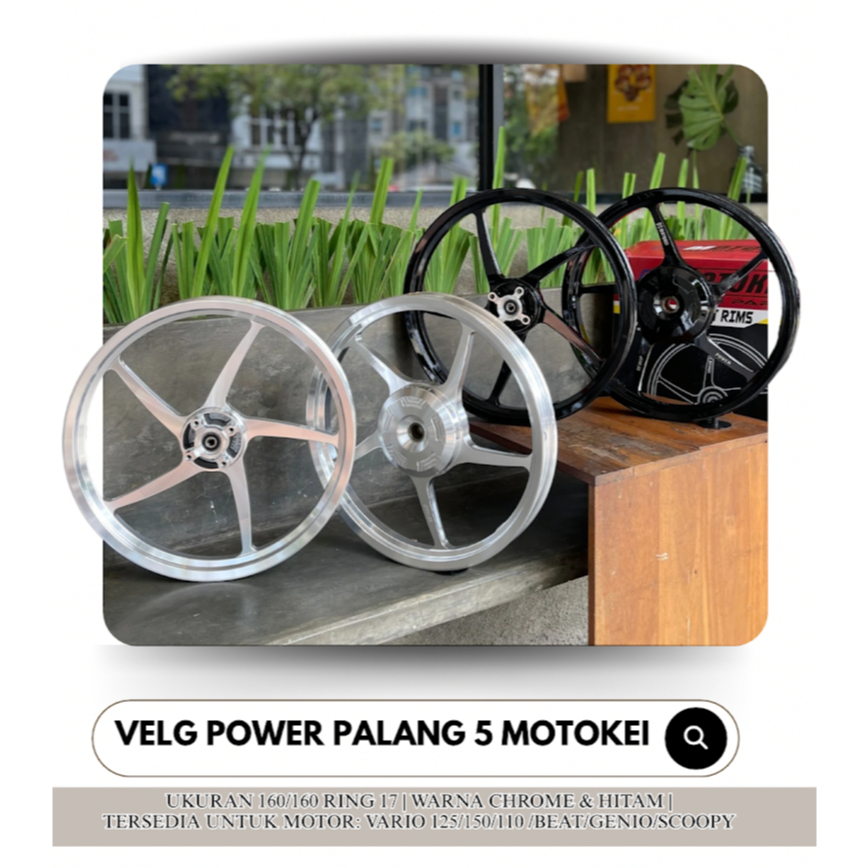 Velg MOTOKEI Beat/ Vario125/Vario 150 RING 17 Lebar 160/160-17 Ring 17 Hitam /Crom ORIGINAL