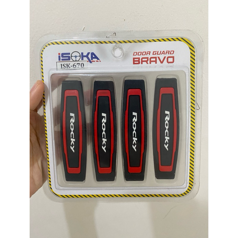 Bravo Doorguard Karet Pelindung Pintu Mobil Daihatsu ROCKY lis merah