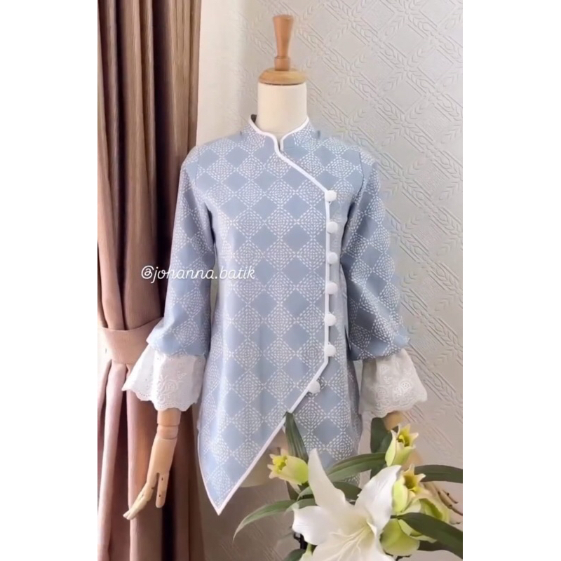 Blouse batik ungu Soft atasan batik baju batik wanita