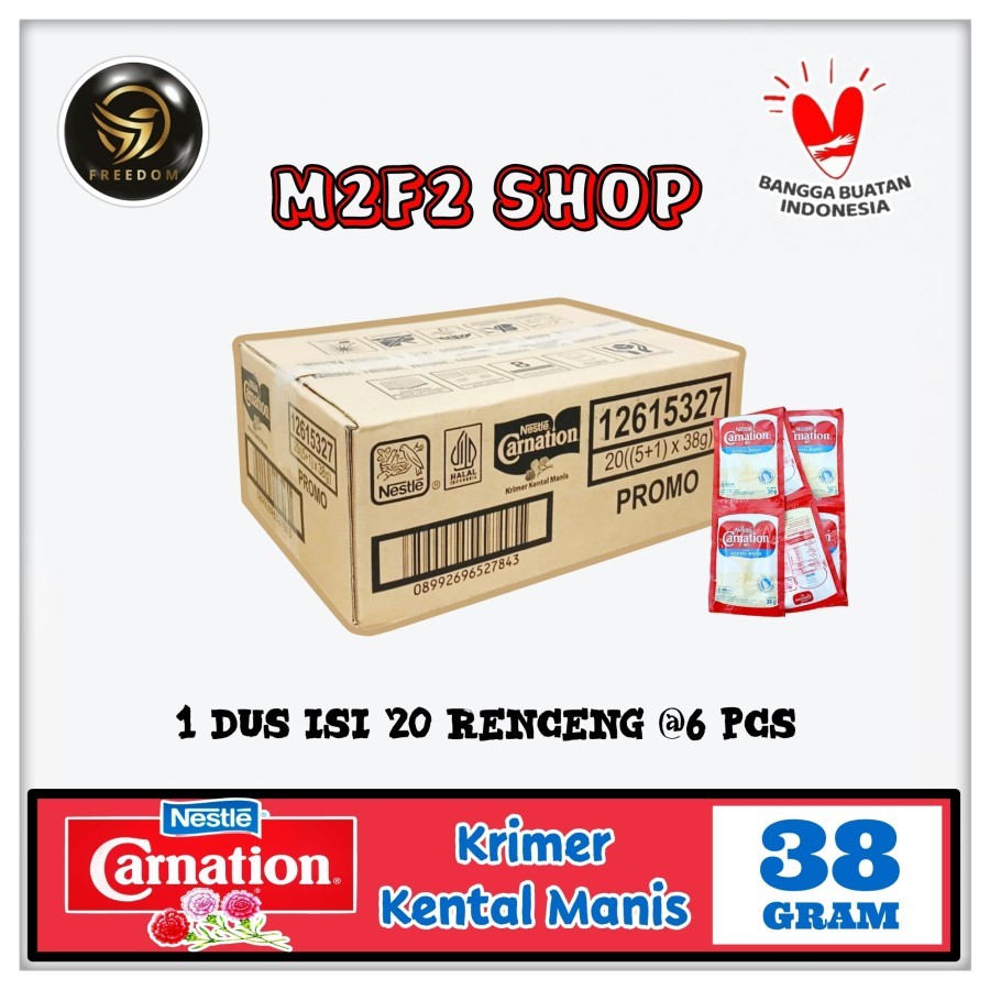 

Nestle Carnation Susu Krimer Kental Manis Original Plain | Putih Sachet - 38 gr (Kemasan Karton)