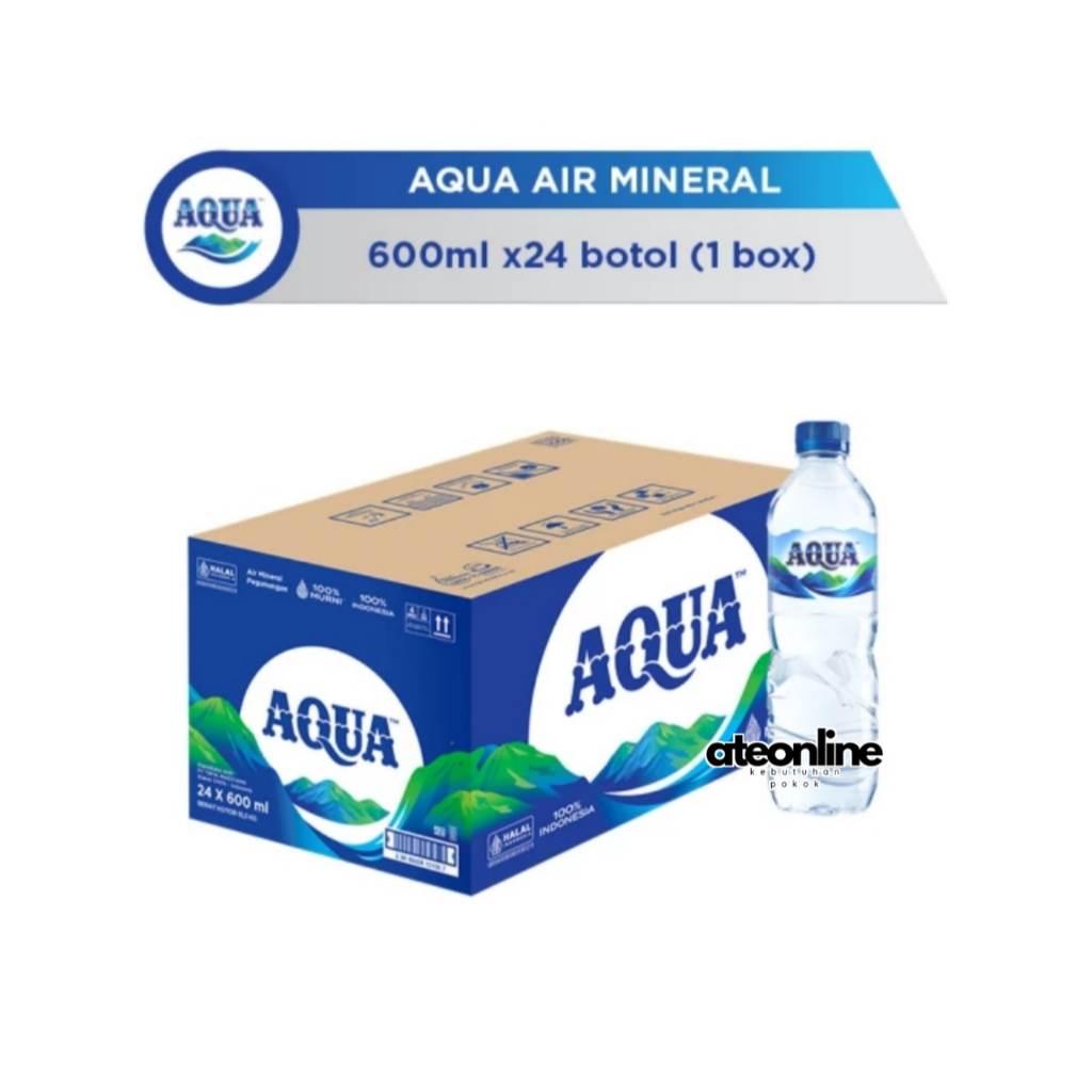 

Aqua 600ml Air Mineral KARTON [isi 24 botol]