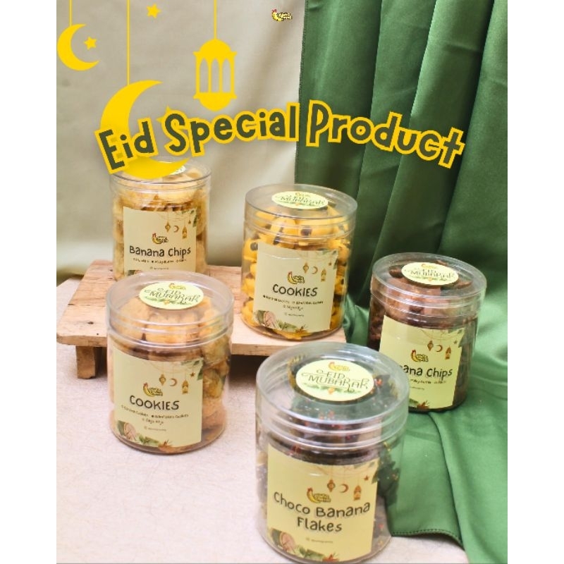 

[SPESIAL LEBARAN 2025] Banana Cookies, Banflakes Cookies, Choco Banana Flakes, Banana Chips toples| Puntiq Cantiq