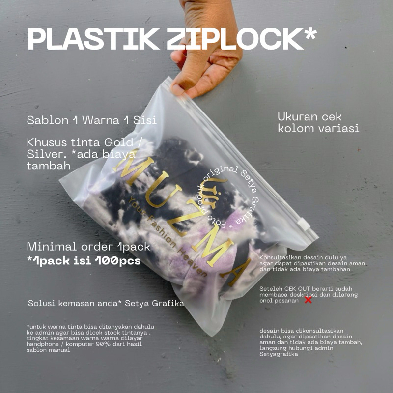 Sablon Plastik Ziplock Hijab Kemasan Hijab
