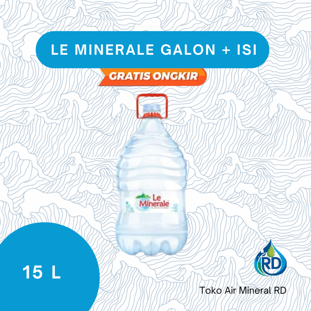 

RD - Galon LE MINERALE - Isi 15 Liter - Air Minum Mineral Galon