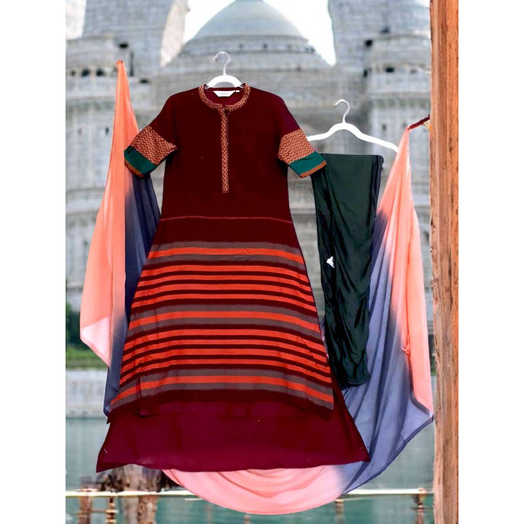 KURTI BIBA LONG KATUN ETNIK FULLSET DEWASA/REMAJA LD 90 PB 125 NEW PREMIUM