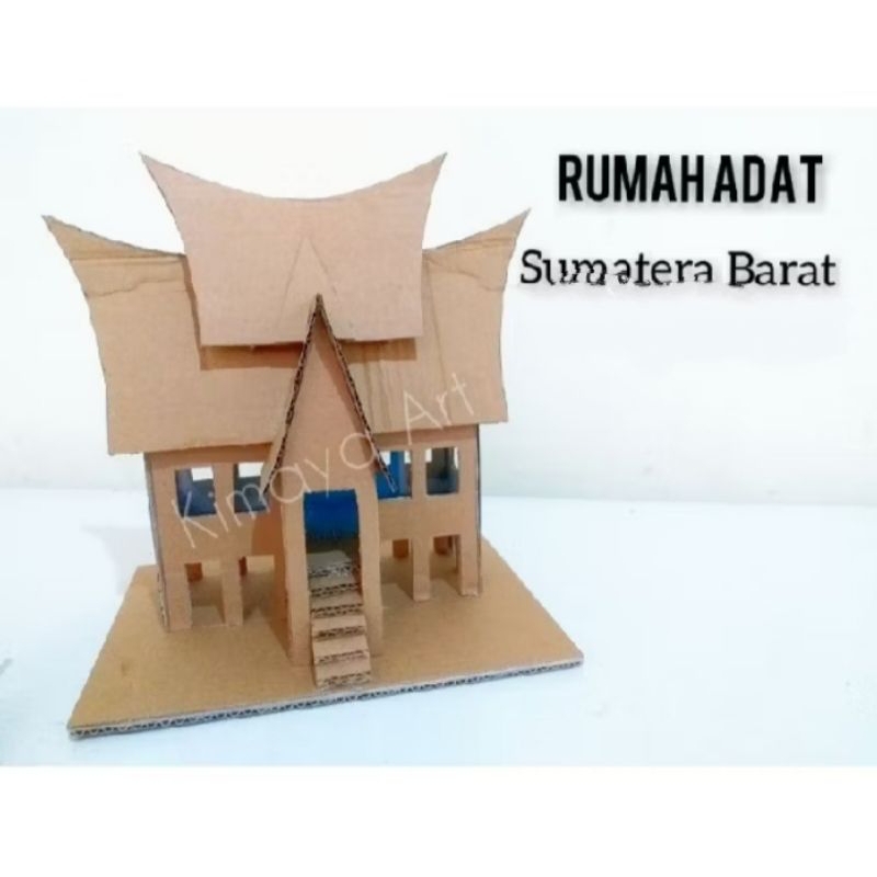 miniatur rumah Adat Minang / kreasi rumah adat