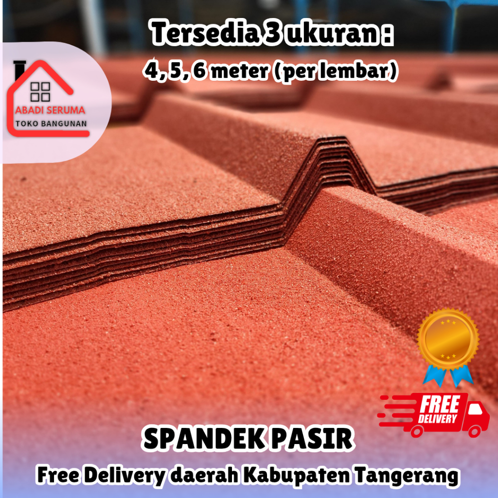 SPANDEK PASIR SPANDECK PASIR MERAH HARGA PER LEMBAR KUALITAS PREMIUM ATAP RUMAH GENTENG FREE ONGKIR