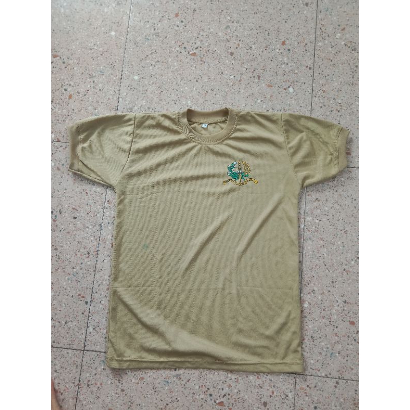 Kaos Coklat Olahraga/Daleman Baju PDH  Taruna Akmil Akademi Militer Asli Jatah