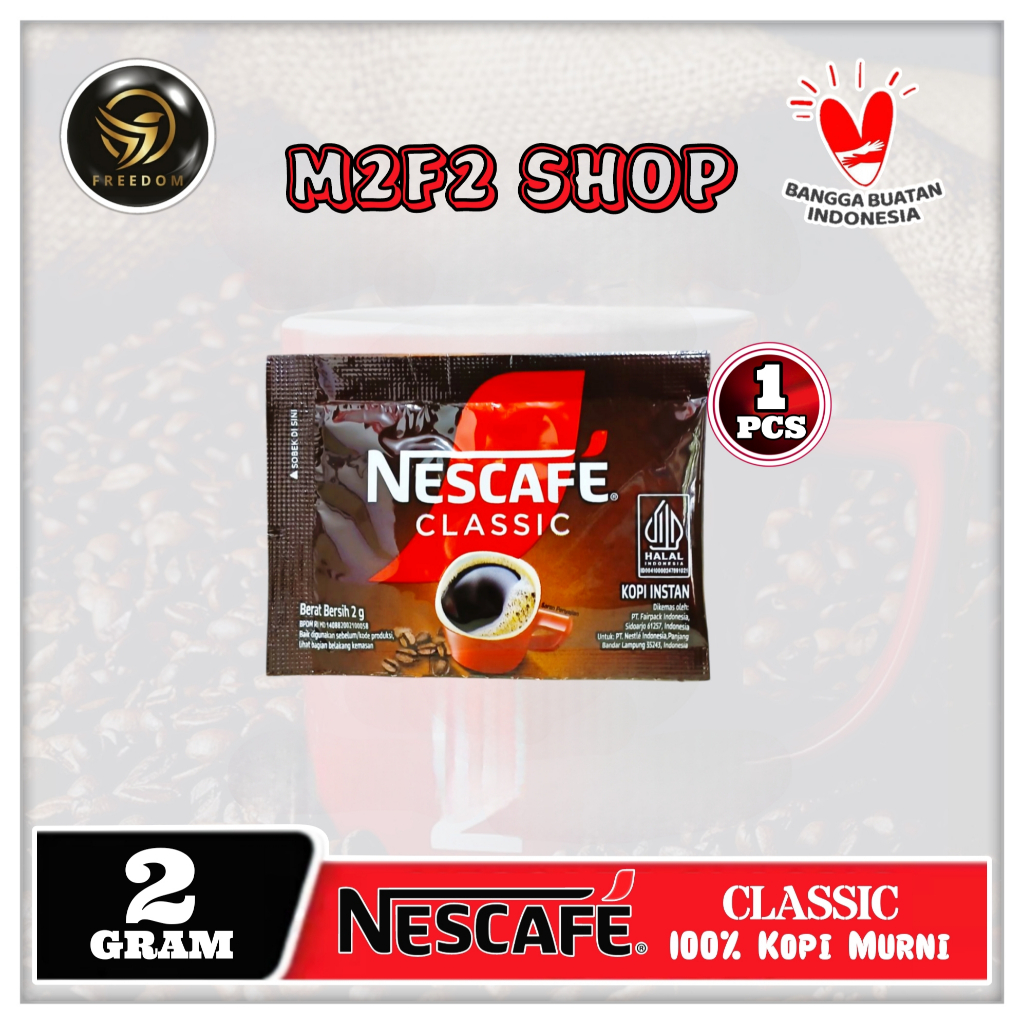 

Kopi Nescafe Classic 100% Kopi Murni Sachet - 2 gr (Kemasan Satuan)