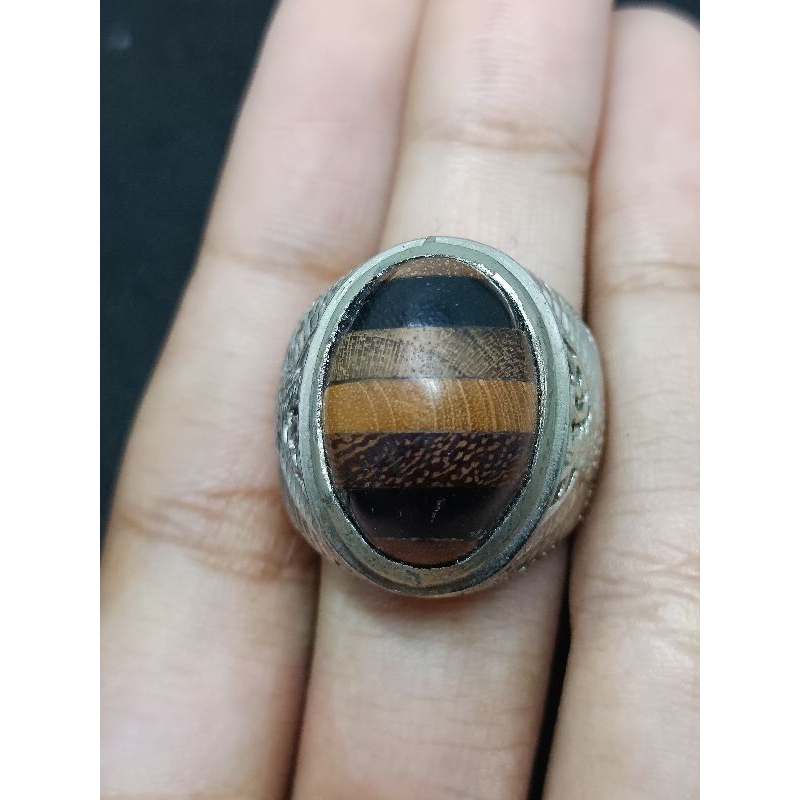 cincin kayu kombinasi/kayu liwung/kayu kelor/kayu galih asem/kayu stigi