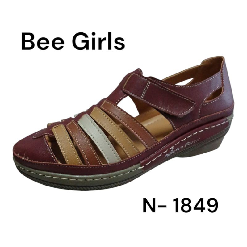 Sepatu sandal tali wedges wanita kekinian Original BEE GIRLS N 1849