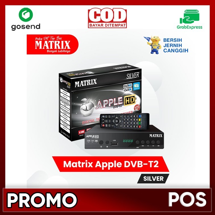 Bayar Ditempat COD DVBT2 UHF EWS Set Top Box TV Digital Matrix Apple Silver HD Channel Lokal Gratis 