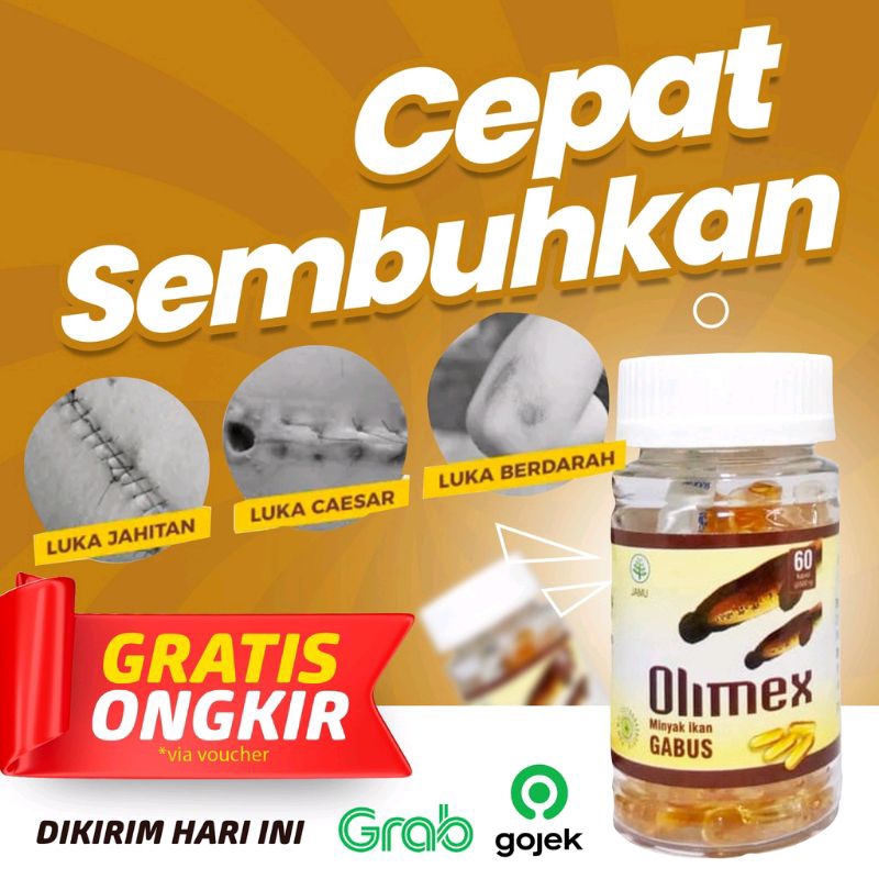 Kapsul OLIMEX 100% Asli Keringkan Luka Pasca Operasi Ekstrak Minyak Ikan Gabus