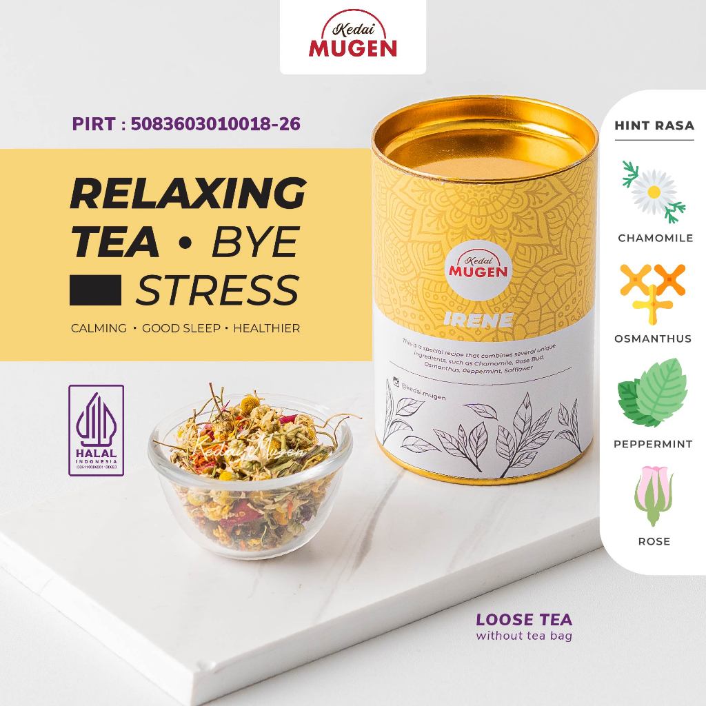 

Kedai Mugen | Artisan Tea Blend - Four Ladies Series | Irene - Chamomile Osmanthus Mint 20g