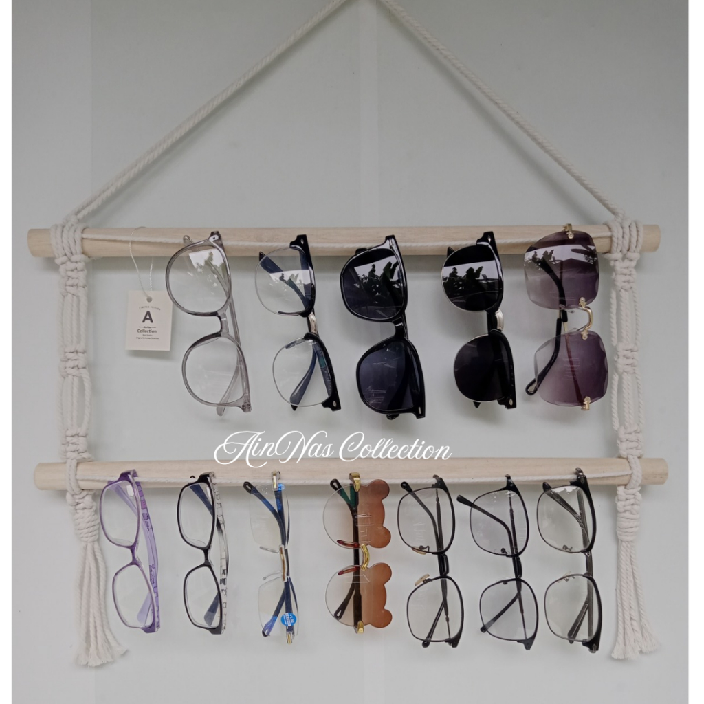 Rak Kacamata Gantung / Display Kacamata / Gantungan Macrame Susun