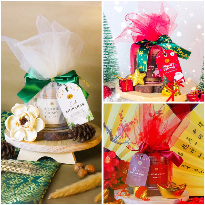 

Mini Hampers Almond Crispy Cheese / Parcel Bingkisan Aesthetic 2025 - Lebaran Idul Fitri (Ramadhan) / Natal (Christmas) / Imlek CNY) - Cookies / Kue Kering by @almondcrispy.id