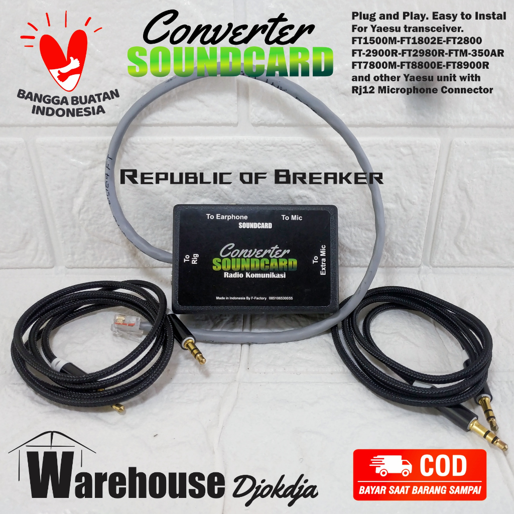 Micom / Converter Soundcard / Mixer Radio Rig Yaesu FT1500M-FT1802E-FT2800FT-2900R-FT2980R-FTM-350AR