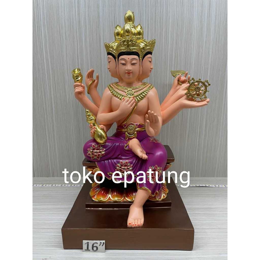 PATUNG BUDDHA 4 WAJAH / SEMIEN FO / SE MIEN FO - 16 INCH - FIBER - L25