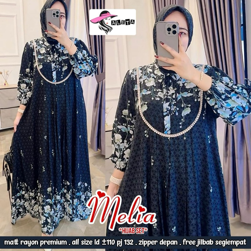 New Melia Gamis Dewasa Gamis Perempuan Set Hijab