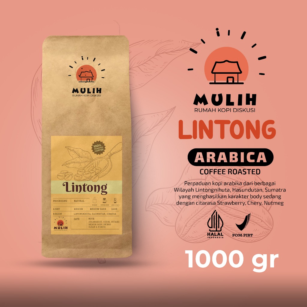 

Biji Kopi Bubuk Arabika Lintong Arabica Coffee Roast Bean 1Kg by Mulih Kopi