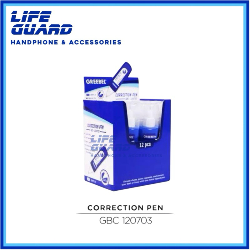 

CORRECTION PEN CAIR TIP EX PENGHAPUS CAIR PER 1 PCS GBC-120703 GREEBEL