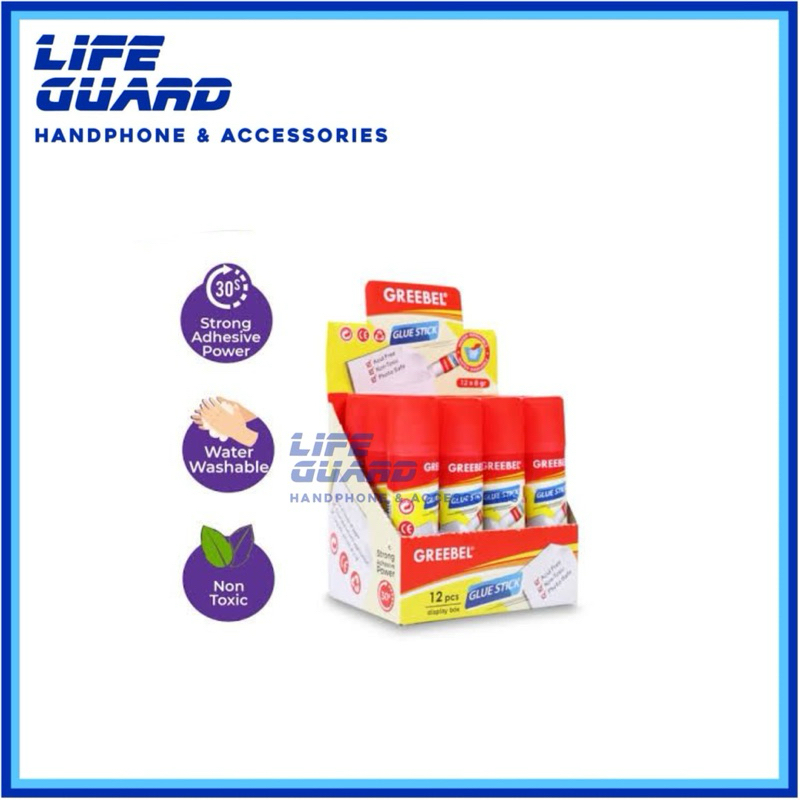 

LEM KERTAS GLUE STICK | LEM STICK BATANG PERAKTIS UNTUK DIGUNAKAN (1 KOTAK 12PCS) GREEBEL
