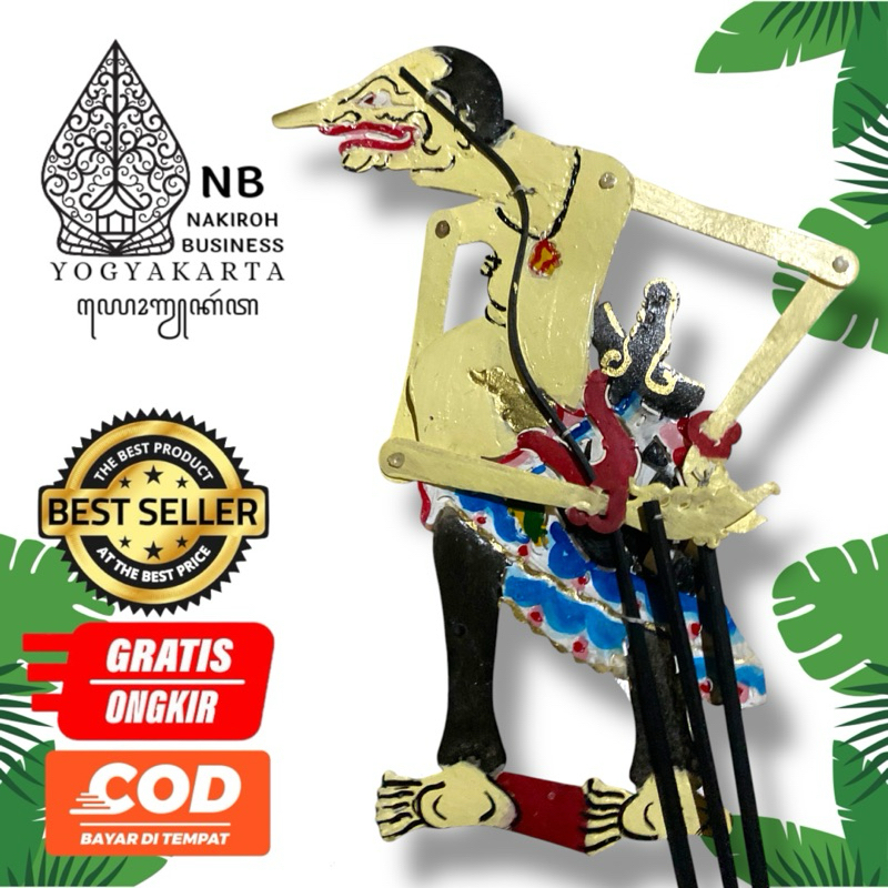 NAKIROHBUSINESS WAYANG kulit PETRUK VERSI KI SENO BAHAN KULIT SAPI ASLI -+ 45 CM