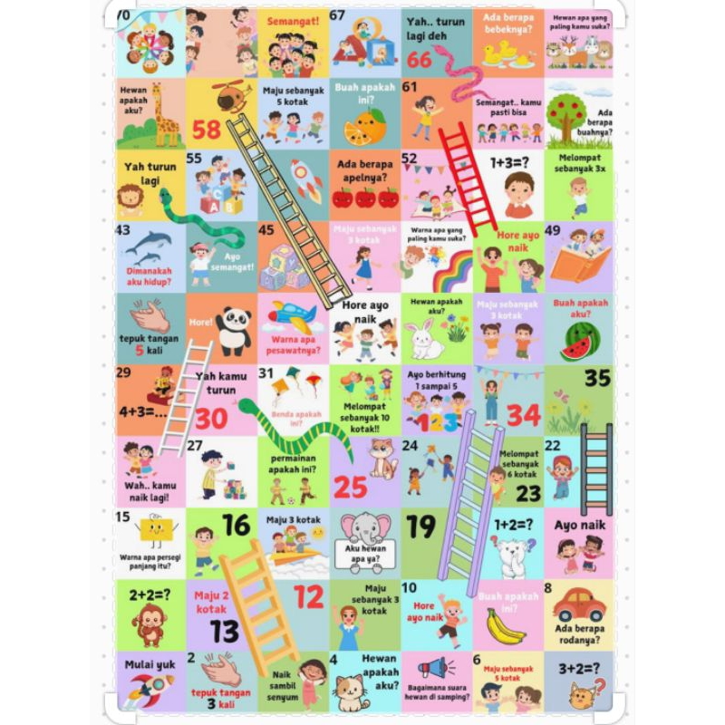 ular tangga raksasa playmat ukuran 2x2meter