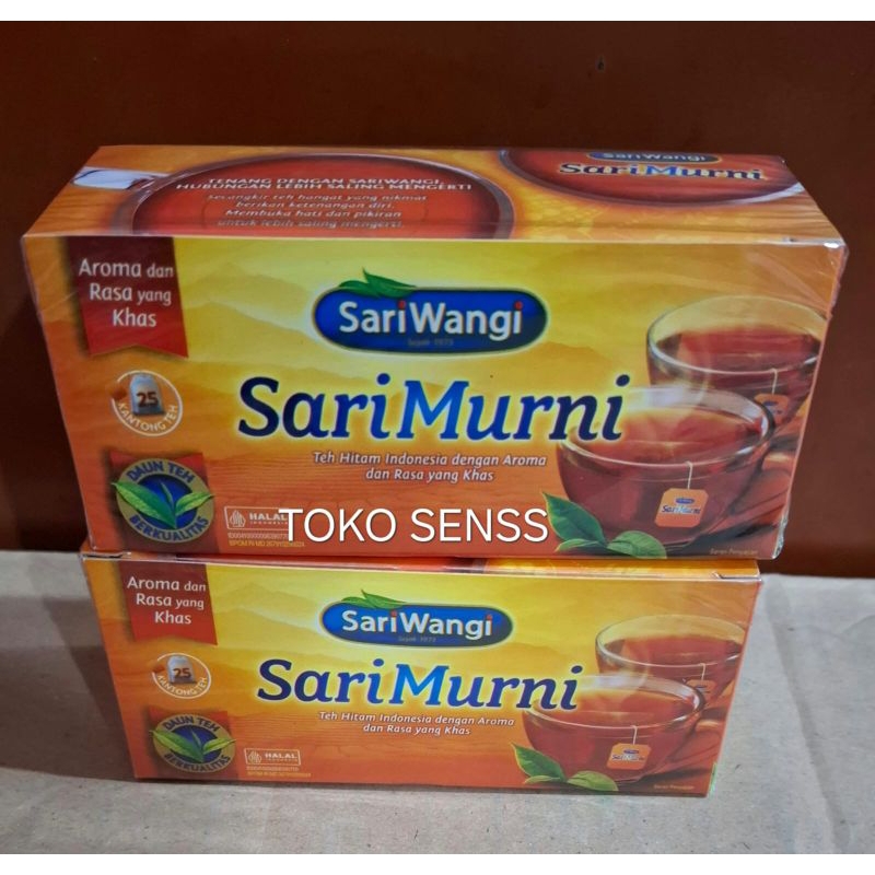 

SARIWANGI SARI MURNI TEH KEMASAN KOTAK ORANGE ISI 25 KANTONG TEA|| DAUN TEH HARGA PER 1 KOTAK