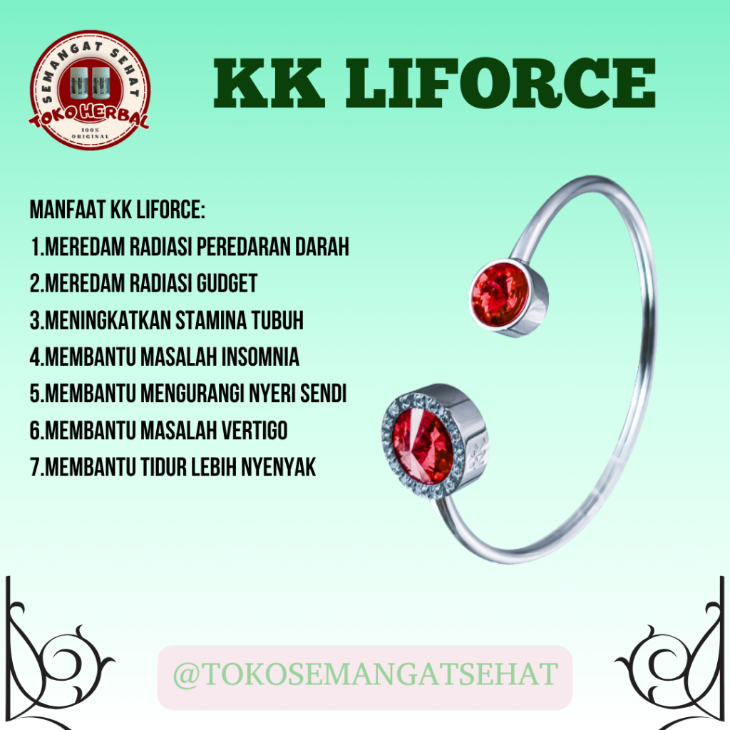 KK Liforce Gelang Kesehatan Gelang Kesehatan Gelang Anti Radias Cristal Swarovsky