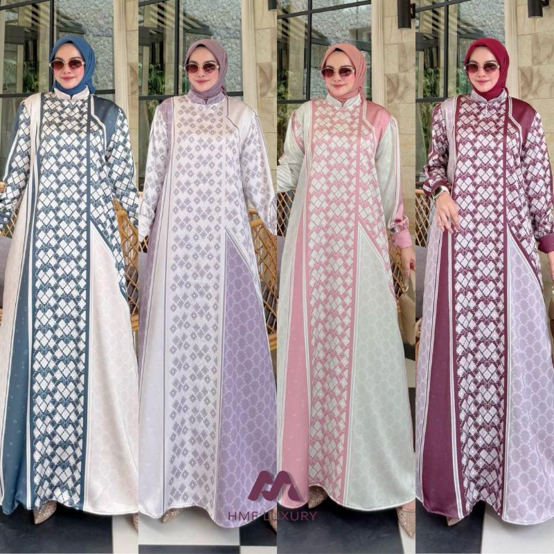 Gamis Original Lisa Dress Gamis Terbaru Gamis Satin Gamis By HMF Luxury