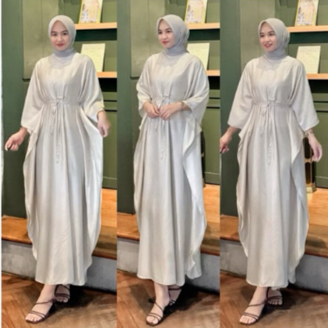 kaftan maudy silk, kaftan premium terbaru, polos tanpa motif, all size