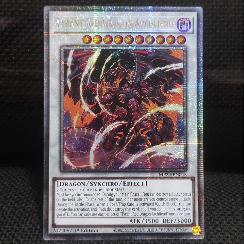 Kartu Yugioh TCG Tyrant Red Dragon Archfiend Quarter Century Secret Rare QCSE ORI MP24 NM
