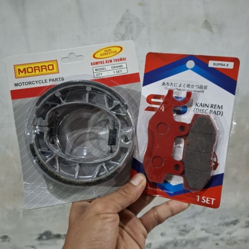 PAKET - Kampas Depan+Belakang Kampas Rem SUPRA LAMA /SUPRA FIT/ SUPRA X 125 KHARISMA DLL